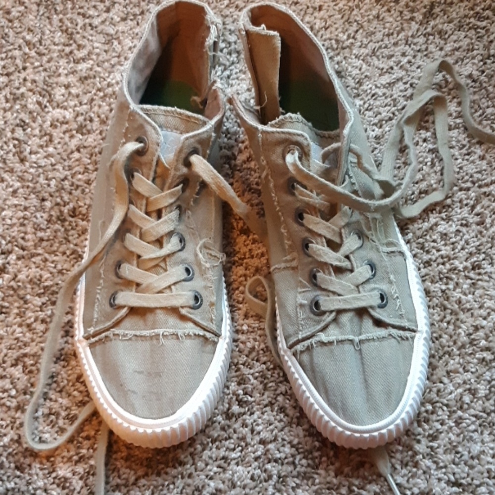 Tan high top shoes